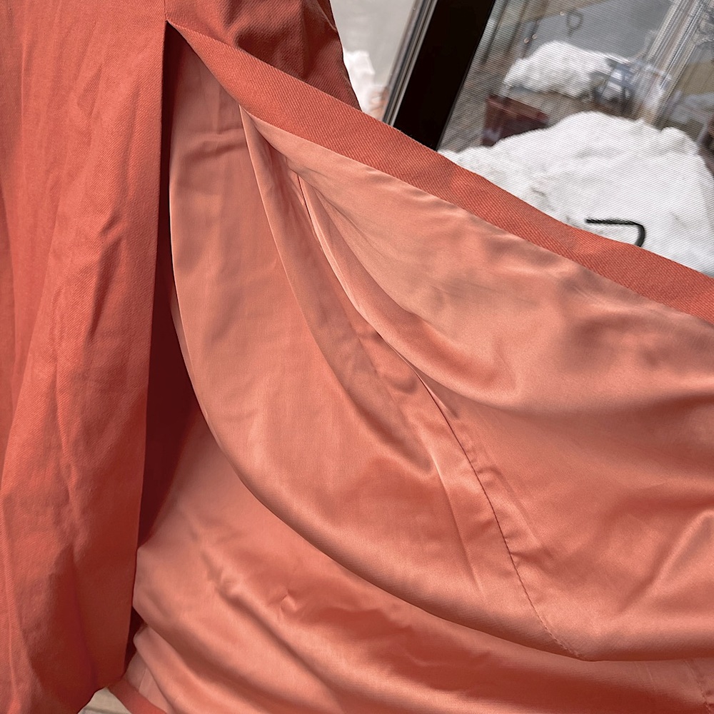 Lavish Alice: Ruffled Tie Back Garden Spring Midi Dress in Coral Linen Blend - Picture 14 of 16